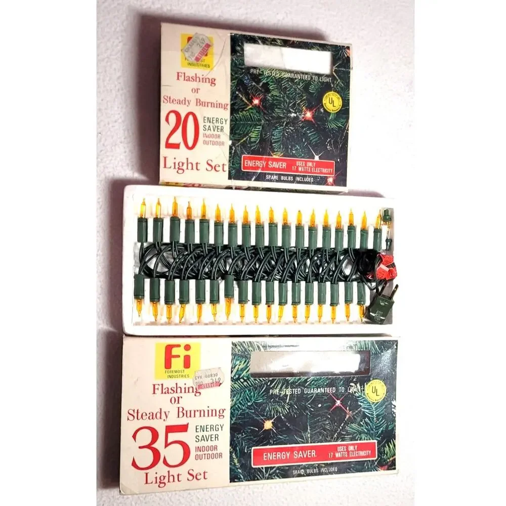 Vtg Foremost Industries 55 Flashing Steady Burning Christmas Lights Non Working?